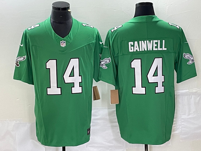 Men's Philadelphia Eagles #14 Kenneth Gainwell Green 2023 F.U.S.E. Vapor Untouchable Stitched Football Jersey